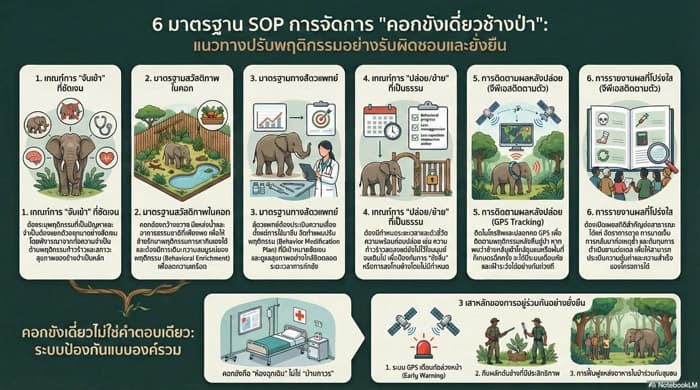 เทคโนโลยีจัดการช้างป่า: ทางออกสมัยใหม่แทนคอกขัง